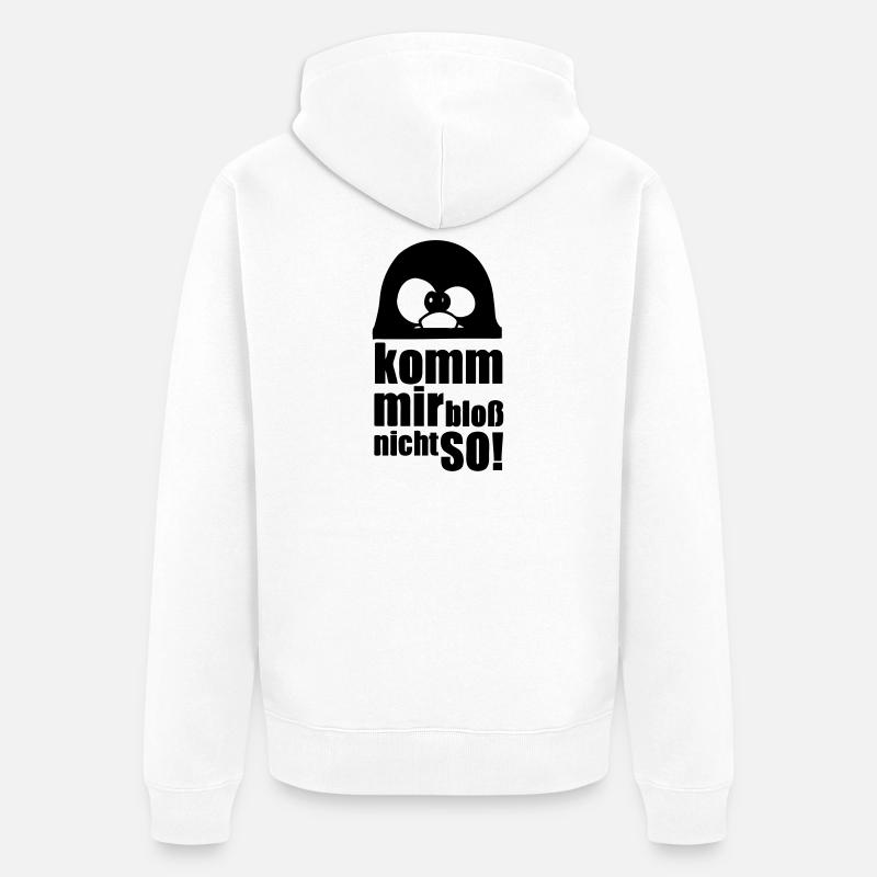Pinguin Fun Spruch Geschenk Tier lustig - Unisex Premium Bio Zip Hoodie - Weiß