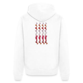 heart chain tissue - Unisex Premium Organic Zip Hoodie - white - Back - Thijin (182cm)