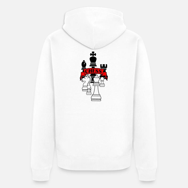 Logo de la bannière d’échecs - Veste à capuche bio Premium Unisexe - blanc