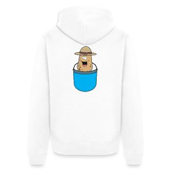 Bags: Potato, Potato, Vegetable, Farmer, Farmer - Unisex Premium Organic Zip Hoodie - white - Back - Thijin (182cm)