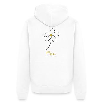 MISTRESS. THANK YOU. THANK YOU MISTRESS. MISTRESS - Unisex Premium Organic Zip Hoodie - white - Back - Thijin (182cm)