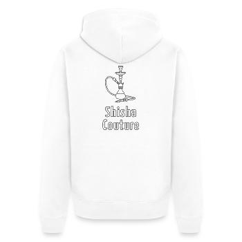 Shisha Couture - Unisex Premium Bio Zip Hoodie - Weiß - Hinten - Thijin (182cm)