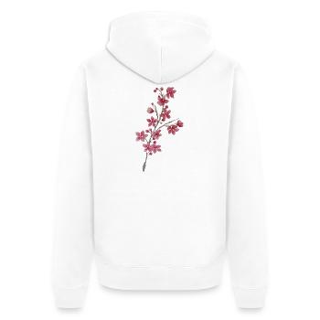 Rameau de cerisier  - Veste à capuche bio Premium Unisexe - blanc - Dos - Thijin (182cm)
