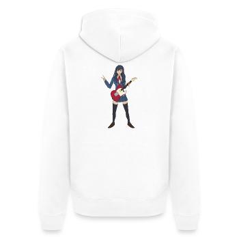 Anime Guitare Fille Waifu Mignon Musicien Kawaii - Veste à capuche bio Premium Unisexe - blanc - Dos - Thijin (182cm)