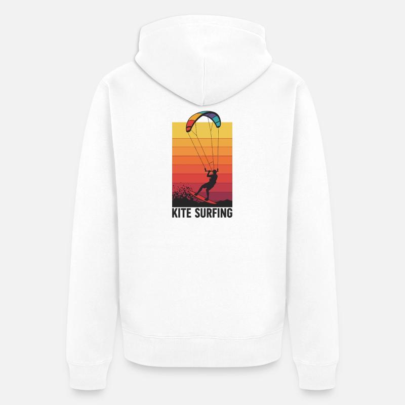 Kitesurfer Sunset Gradient - Veste à capuche bio Premium Unisexe - blanc