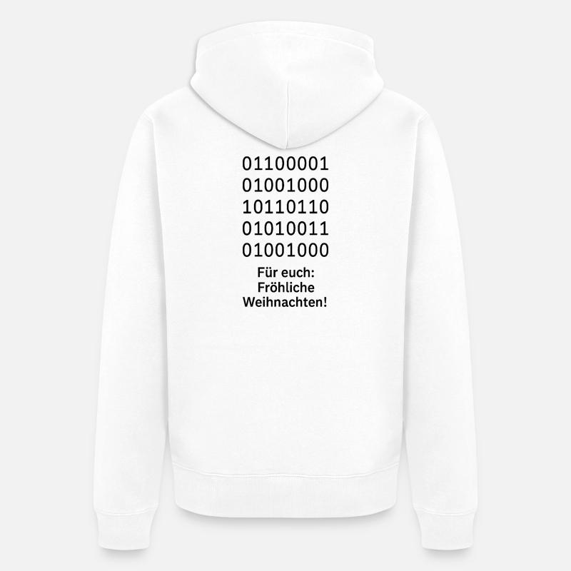 Binary Code Weihnachtszauber - Unisex Premium Bio Zip Hoodie - Weiß