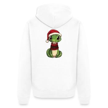 Noël de Noël Cobra Serpent - Veste à capuche bio Premium Unisexe - blanc - Dos - Thijin (182cm)
