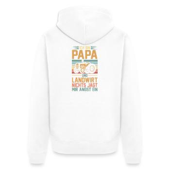 Je suis père et fermier. Rien ne me fait peur. - Veste à capuche bio Premium Unisexe - blanc - Dos - Thijin (182cm)