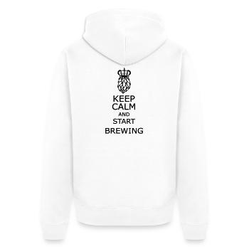 Keep calm and start brewing  - Unisex Premium Organic Zip Hoodie - white - Back - Thijin (182cm)