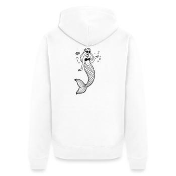 mermaid - Unisex Premium Organic Zip Hoodie - white - Back - Thijin (182cm)