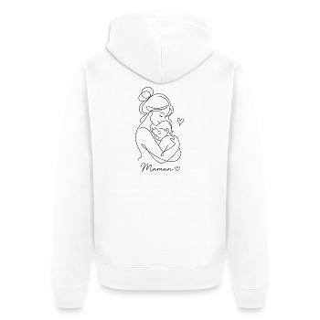 Maman Câlin Enfant Fête des Mères - Veste à capuche bio Premium Unisexe - blanc - Dos - Thijin (182cm)