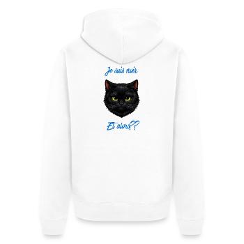 Chat noir audacieux et alors?? - Veste à capuche bio Premium Unisexe - blanc - Dos - Thijin (182cm)