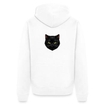 Chat noir Je suis noir et alors - Veste à capuche bio Premium Unisexe - blanc - Dos - Thijin (182cm)