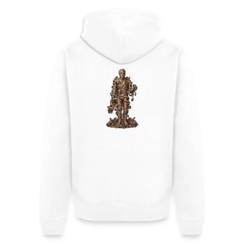 Halloween Tischler Mumie - Unisex Premium Bio Zip Hoodie - Weiß - Hinten - Thijin (182cm)