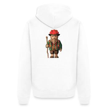Schwarzwald-Kerl - Unisex Premium Bio Zip Hoodie - Weiß - Hinten - Thijin (182cm)