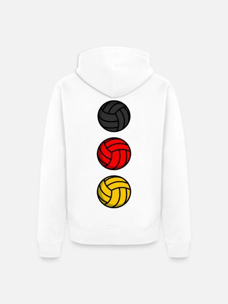 Deutschland Volleyball - Unisex Premium Bio Zip Hoodie - Weiß