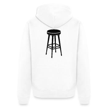 Hocker, Stuhl Barhocker - Unisex Premium Bio Zip Hoodie - Weiß - Hinten - Thijin (182cm)