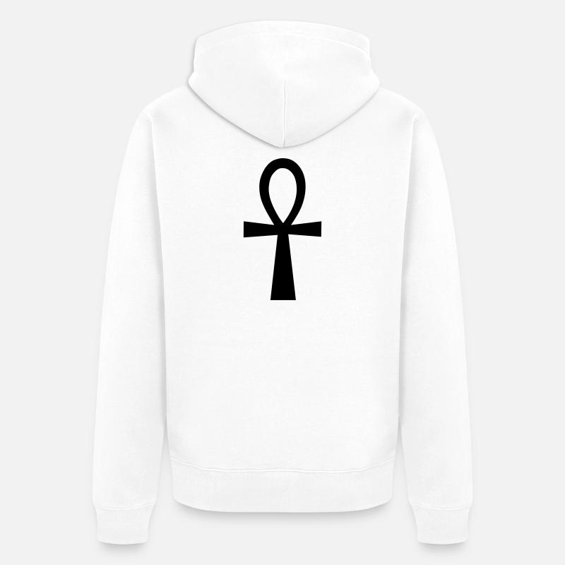 ankh symbol - Veste à capuche bio Premium Unisexe - blanc