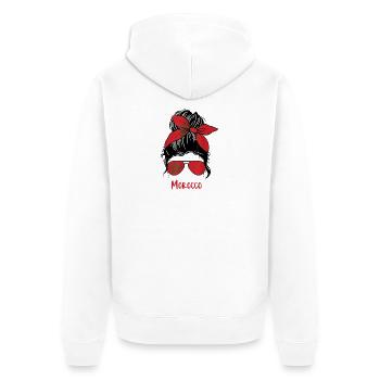 Moroccan Girl, Moroccan Woman, Moroccan Flag - Unisex Premium Organic Zip Hoodie - white - Back - Thijin (182cm)