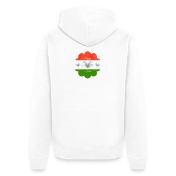 Ungarn Fahne ungarische Flagge - Unisex Premium Bio Zip Hoodie - Weiß - Hinten - Thijin (182cm)