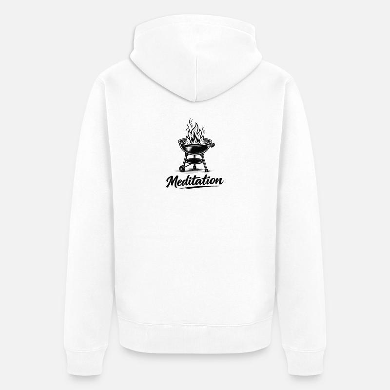 Méditation - Veste à capuche bio Premium Unisexe - blanc