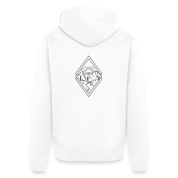Mountain Adventure Gift Saying Mountaineering Hiking - Unisex Premium Organic Zip Hoodie - white - Back - Thijin (182cm)