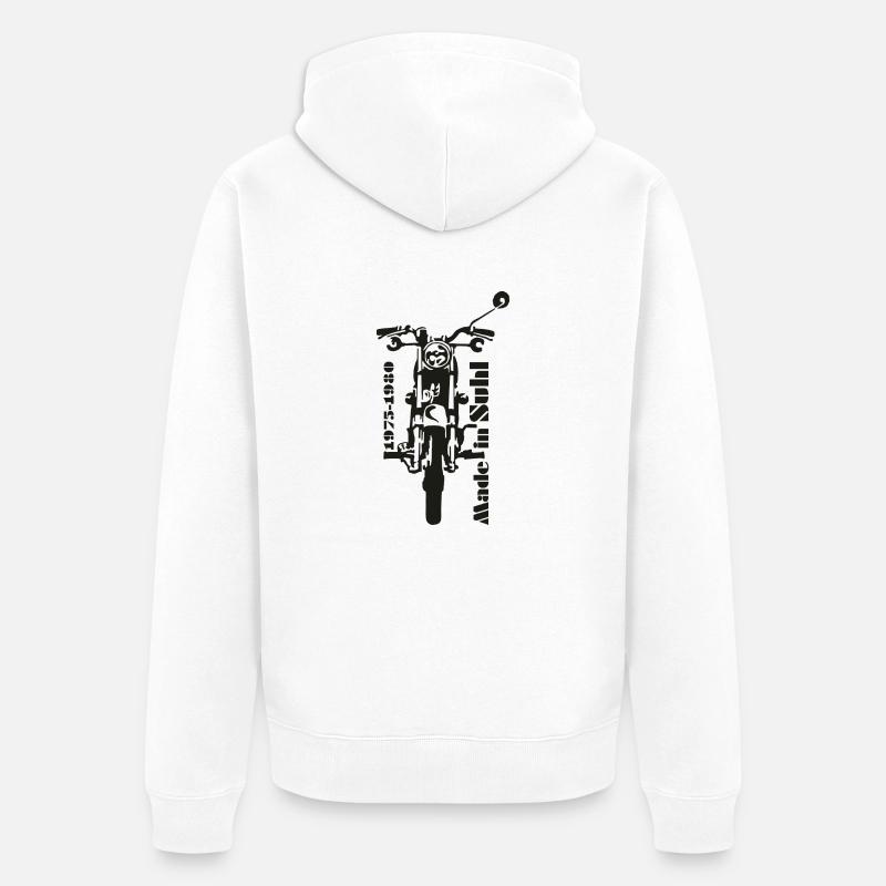 Simson s50 Front - Unisex Premium Bio Zip Hoodie - Weiß