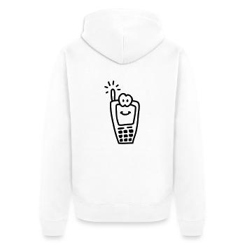 Joyeux téléphone mobile - Line - Veste à capuche bio Premium Unisexe - blanc - Dos - Thijin (182cm)