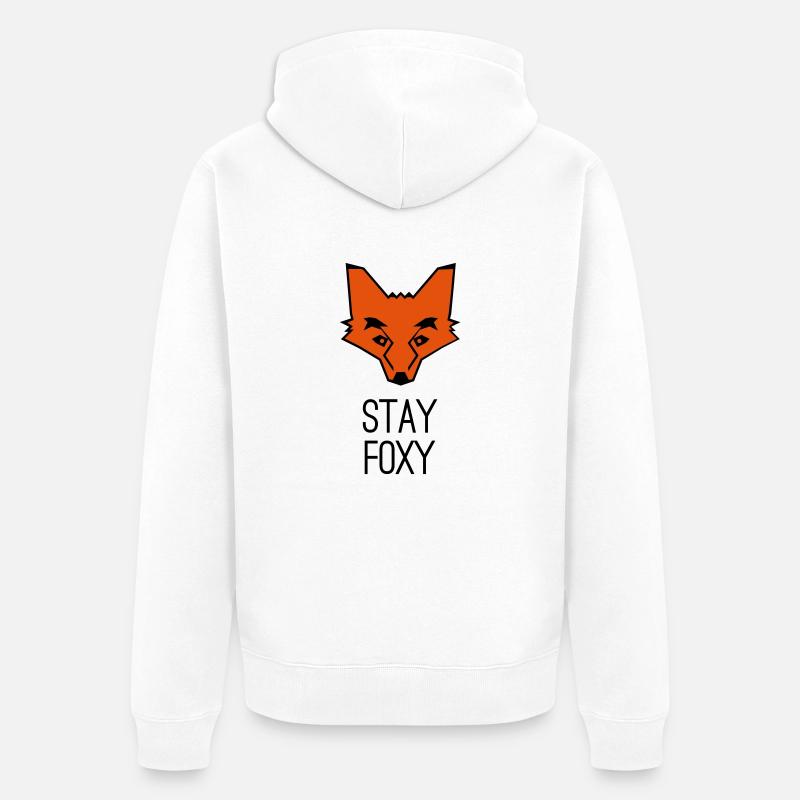 Fuchs stay foxy fox - Veste à capuche bio Premium Unisexe - blanc