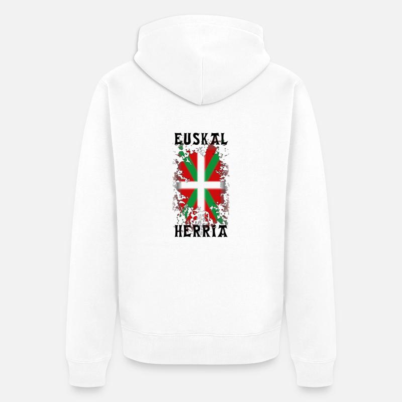 Euskal Herria Pays Basque - Veste à capuche bio Premium Unisexe - blanc