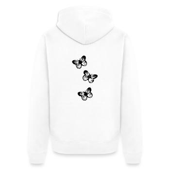 falter schmetterling - Unisex Premium Bio Zip Hoodie - Weiß - Hinten - Thijin (182cm)