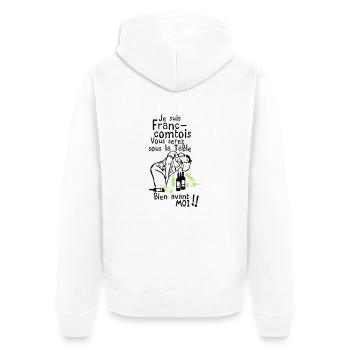 Franc Comtois Sachen vor mir getrunken - Unisex Premium Bio Zip Hoodie - Weiß - Hinten - Thijin (182cm)