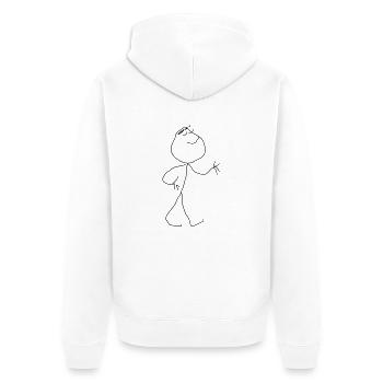 rage comic, like a boss, bro, rage zeichnung, - Unisex Premium Bio Zip Hoodie - Weiß - Hinten - Thijin (182cm)