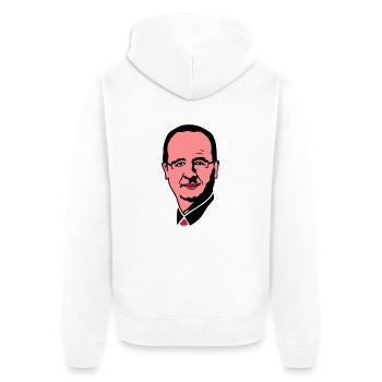 francois holland Präsident Führer 3 - Unisex Premium Bio Zip Hoodie - Weiß - Hinten - Thijin (182cm)