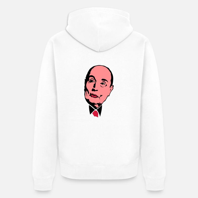 francois mitterrand president leader - Veste à capuche bio Premium Unisexe - blanc