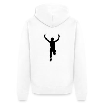 Runner - Unisex Premium Organic Zip Hoodie - white - Back - Thijin (182cm)