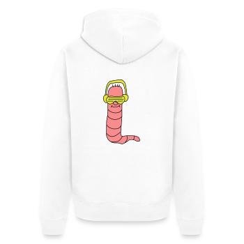 Cool Party Worm DJ - Veste à capuche bio Premium Unisexe - blanc - Dos - Thijin (182cm)