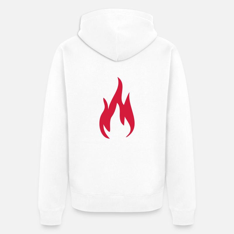 1c Fire Fire Fire - Veste à capuche bio Premium Unisexe - blanc