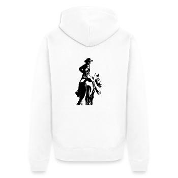 Cow-girl avec le cheval - Veste à capuche bio Premium Unisexe - blanc - Dos - Thijin (182cm)