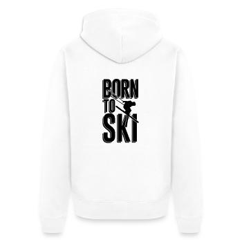 Born to Ski - Unisex Premium Bio Zip Hoodie - Weiß - Hinten - Thijin (182cm)