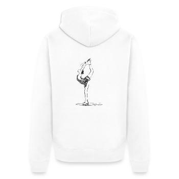 Figure skater - Unisex Premium Bio Zip Hoodie - Weiß - Hinten - Thijin (182cm)