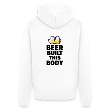 Beer built this body - Unisex Premium Organic Zip Hoodie - white - Back - Thijin (182cm)