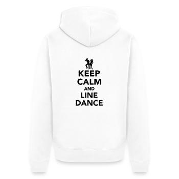 Keep calm and line dance - Veste à capuche bio Premium Unisexe - blanc - Dos - Thijin (182cm)