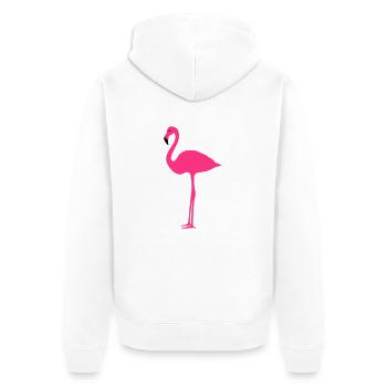 Flamingo 2 colors - Unisex Premium Organic Zip Hoodie - white - Back - Thijin (182cm)