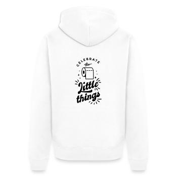 klorolle nicht vergessen - Unisex Premium Bio Zip Hoodie - Weiß - Hinten - Thijin (182cm)