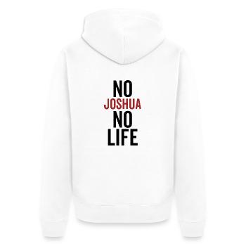 Nein Joshua Kein Leben - Unisex Premium Bio Zip Hoodie - Weiß - Hinten - Thijin (182cm)