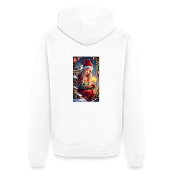 Season's Greetings - Unisex Premium Organic Zip Hoodie - white - Back - Thijin (182cm)