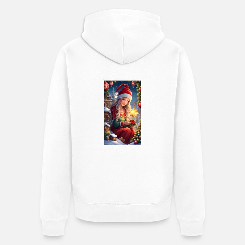 Joyeuses Fêtes de fin d’année - Veste à capuche bio Premium Unisexe - blanc