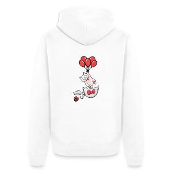 Chat Naissance Coquille D’oeuf Ballons Enfants Bébé - Veste à capuche bio Premium Unisexe - blanc - Dos - Thijin (182cm)