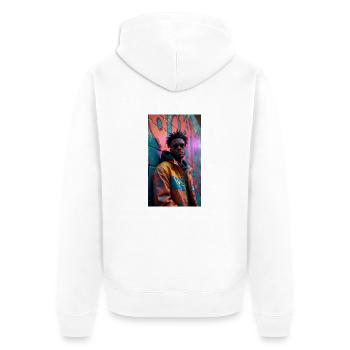 L’Américain cool - Veste à capuche bio Premium Unisexe - blanc - Dos - Thijin (182cm)
